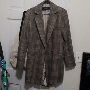 Zara plaid coat sz S